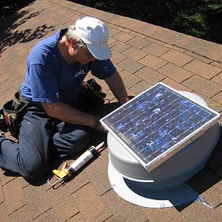solar attic fan installation